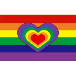 Generique Drapeau Rainbow Heart 90 x 150cm